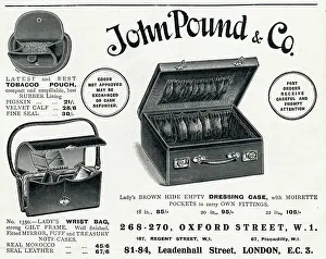 Pouches: Advert for John Pound & Co dressing case 1920