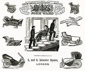 Wheelchair: Advert for John Ward invalid chairs 1870s
