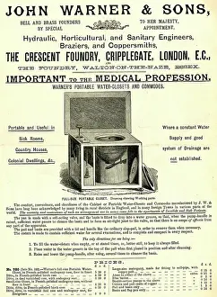 Sanitary: Advert, John Warner & Sons, Cripplegate, London
