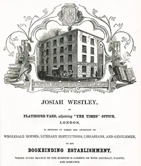 Josiah: Advert for Josiah Westley, bookbinders 1851