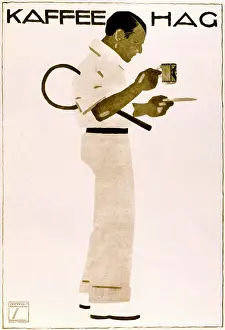 Racquet: Advertisement for Kaffee Hag