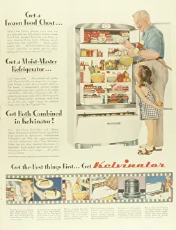 Refrigerator: Advertisement for Kelvinator refrigerator