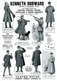Durward: Advert for Kenneth Durward men's sporting coats 1908