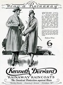 Durward: Advert for Kenneth Durward raincoats 1928
