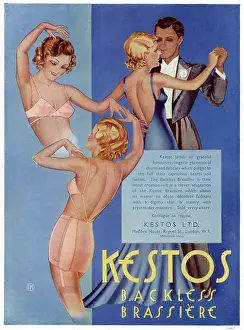 Underclothes: Advert for the Kestos Backless Brassiere 1935