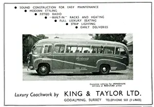 Coaches: Advert, King & Taylor Ltd, Godalming, Surrey