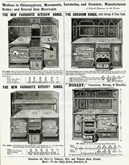 Ranges: Advert for kitchen range cookers 1888