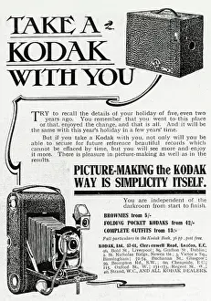 Compact: Advert for Kodak folding pocket cameras 1909