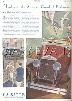 Sportscars: An advertisement for La Salle automobiles