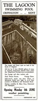 Orpington: Advert for the Lagoon, swimming pool, Orpingon 1933