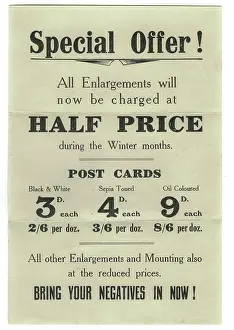Enlargement: Advertising leaflet for photographic services