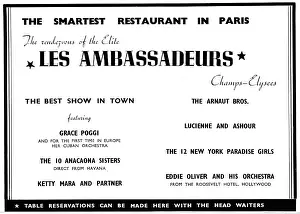 Ambassadeurs: Advert for Les Ambassadeurs, Paris, 1938