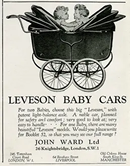 Pushchairs: Advert for a Leveson double pram 1928