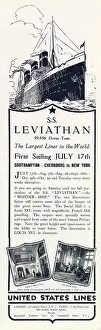 Booking: Advert for Leviathan luxury ship 1923