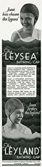 Earpieces: Advert for Leysea bathing caps 1934