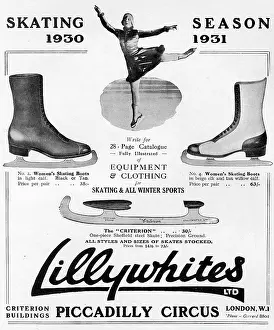 Lillywhites: Advert for Lillywhites skating items 1930