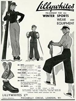 Lillywhites: Advert for Lillywhites skiwear 1933