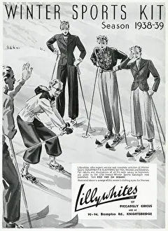 Lillywhites: Advert for Lillywhites skiwear 1938