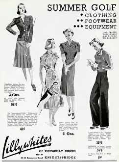 Lillywhites: Advert for Lillywhites summer golf 1938