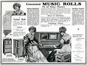 Perforated: Advert for Linenized Music Rolls 1909