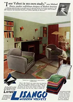 Furnisher: Advert for Lisango modern velvets 1931