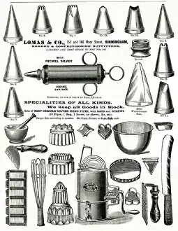 Mould: Advert for Lomas & Co. Cake decorating tools 1898
