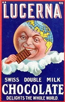 Lucerna: Advertisement for Lucerna Swiss double milk chocolate