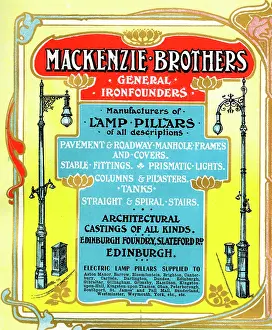 Posts: Advert, Mackenzie Brothers, Ironfounders, Edinburgh, Scotlan