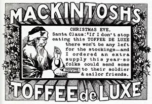 Toffee: Advert for Mackintosh's Toffee de Luxe, 1914