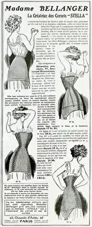 Corsets: Advert for Madame Bellanger corsetmarker 1908