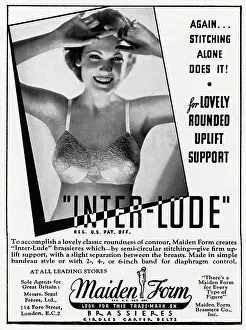 Uplift: Advert for Maiden Form bra with uplift 1936