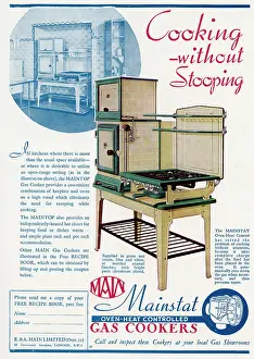 Hotplate: Advert for Main Mainstat gas cookers 1938