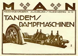 Tandem: An advertisement for MAN tandem steam powered machines