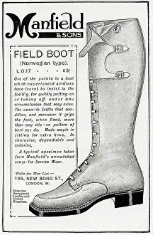 Manfield: Advert for Manfield field boot 1916