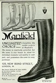 Manfield: Advert for Manfield service boots 1916