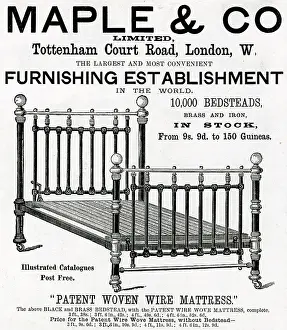 Bedstead: Advert for Maple & Co brass bedstead 1892