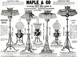 Lampshade: Advert for Maple & Co. lamps 1892