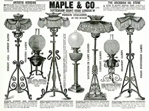 Lampshades: Advert for Maple & Co. lamps 1893
