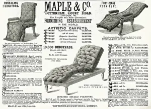 Upholstered: Advert for Maple & Co. reclining chairs 1882