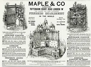 Cushions: Advert for Maple & Co furniture 1892