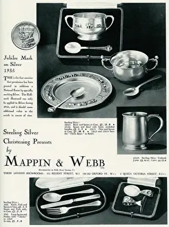Mappin: Advert for Mappin & Webb christening presents 1935