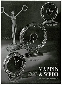 Timepiece: Advert for Mappin & Webb clocks 1938