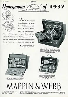 Manicure: Advert for Mappin & Webb compact dressing case 1937