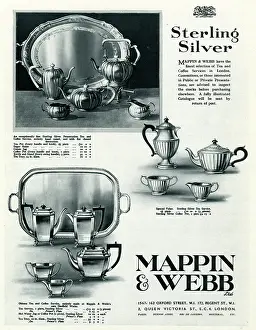 Oblong: Advert for Mappin & Webb tea & coffee service 1929