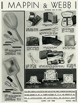 Timepiece: Advert for Mappin & Webb vanity items 1934