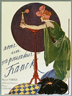 Cushions: Advertisement for Marcel Franck perfume spray
