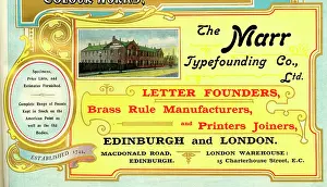 Rule: Advert, The Marr Typefounding Co Ltd, Edinburgh