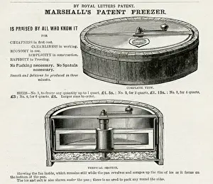 Freezer: Advert for Marshall's patent freezer 1899