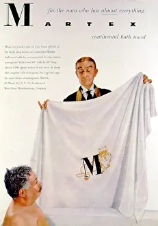 Towel: Advertisement for Martex continental bath towel