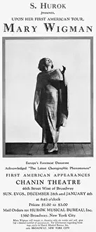 Expressionist: Advert for Mary Wigman, on her first American